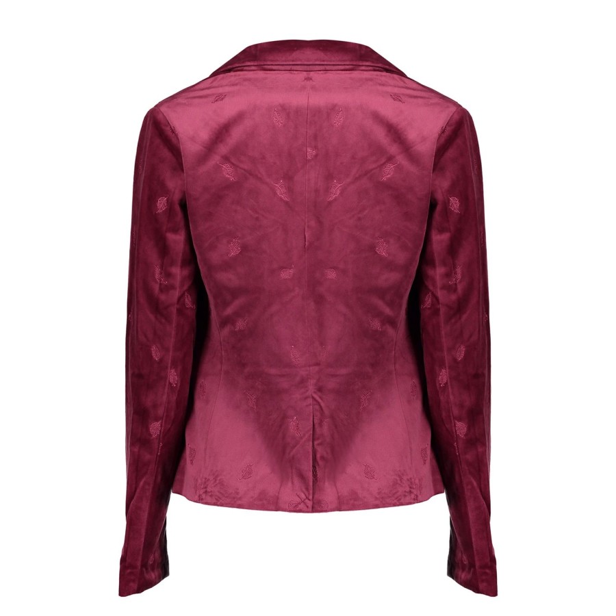 Vrouwen Geisha Fashion | Geisha Dames Velour Blazer 85513-10 Burgundy