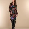 Vrouwen Geisha Fashion | Geisha Dames Jurk Met Paisley Print 37627-20 Zwart