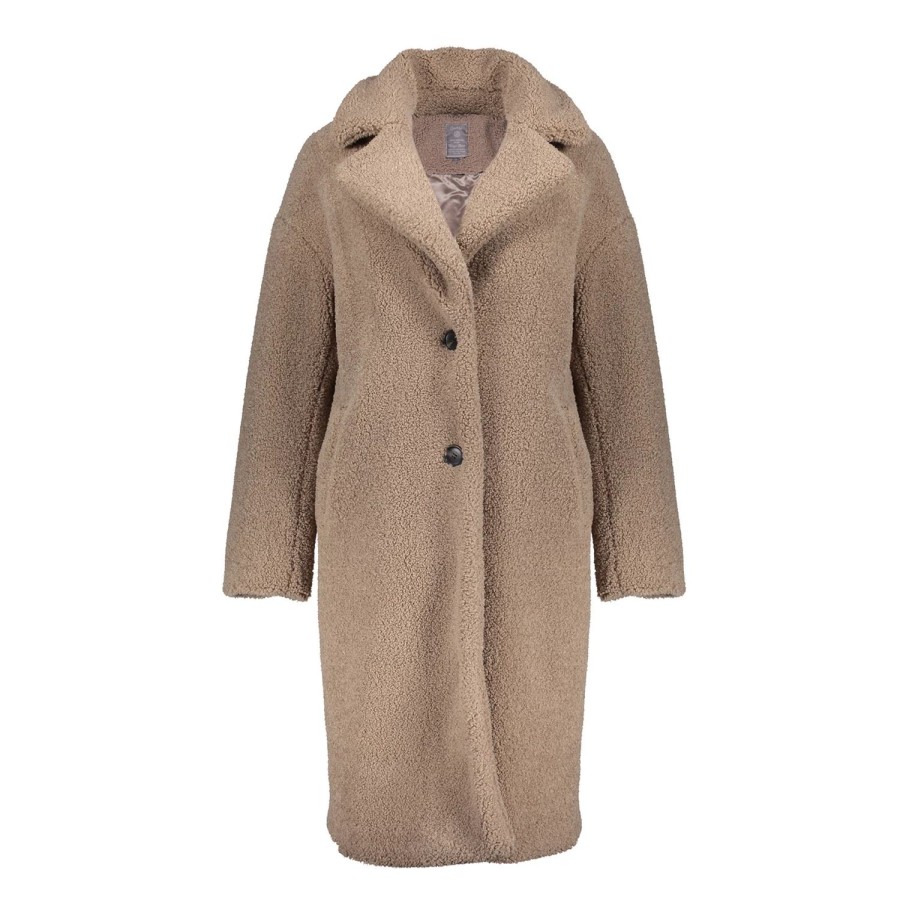 Vrouwen Geisha Fashion | Geisha Comfy Teddy Coat 28556-12 Sand