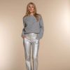 Vrouwen Geisha Fashion | Geisha Dames Metallic Jeans 31819-10 Silver