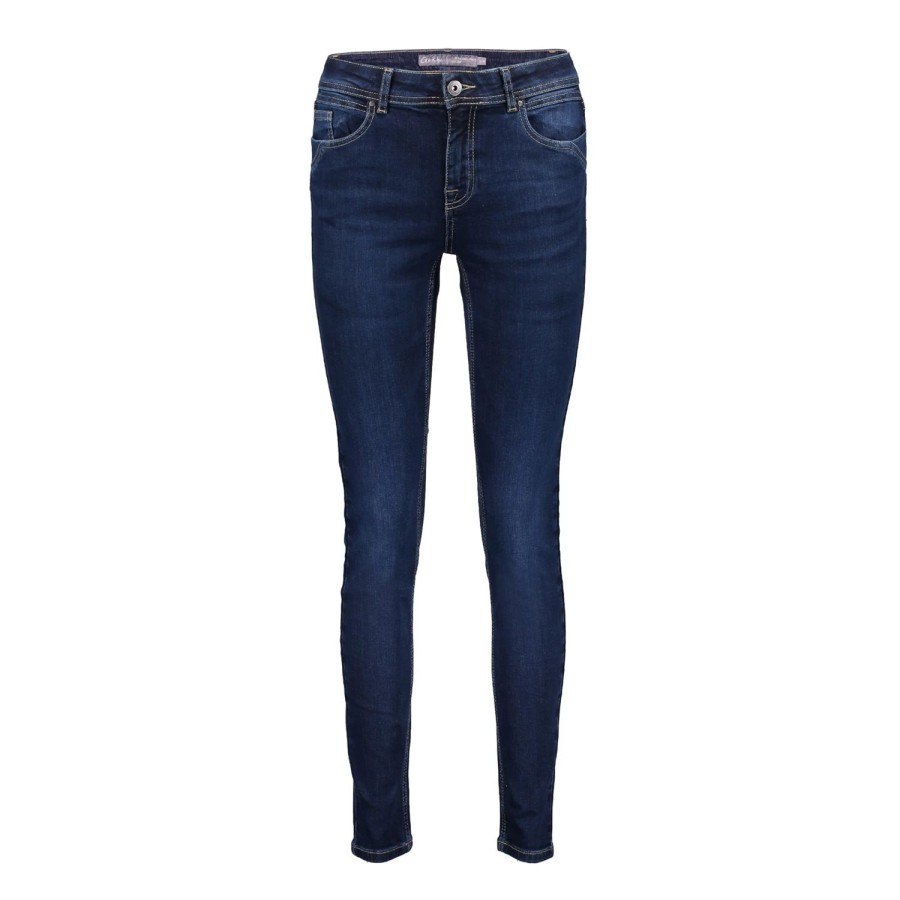 Vrouwen Geisha Fashion | Geisha Dames Skinny Jeans 31595-60 Lou Dark Blue Denim