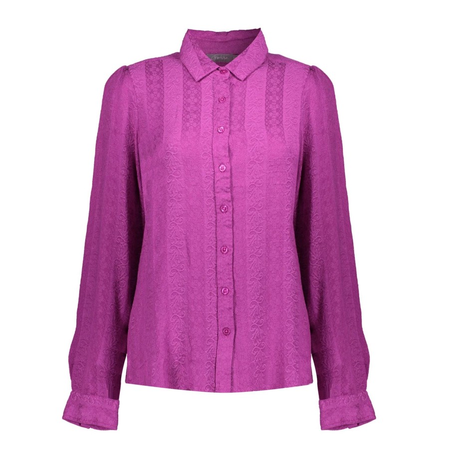 Vrouwen Geisha Fashion | Geisha Dames Blouse Met Dessin 33880-85 Fuchsia