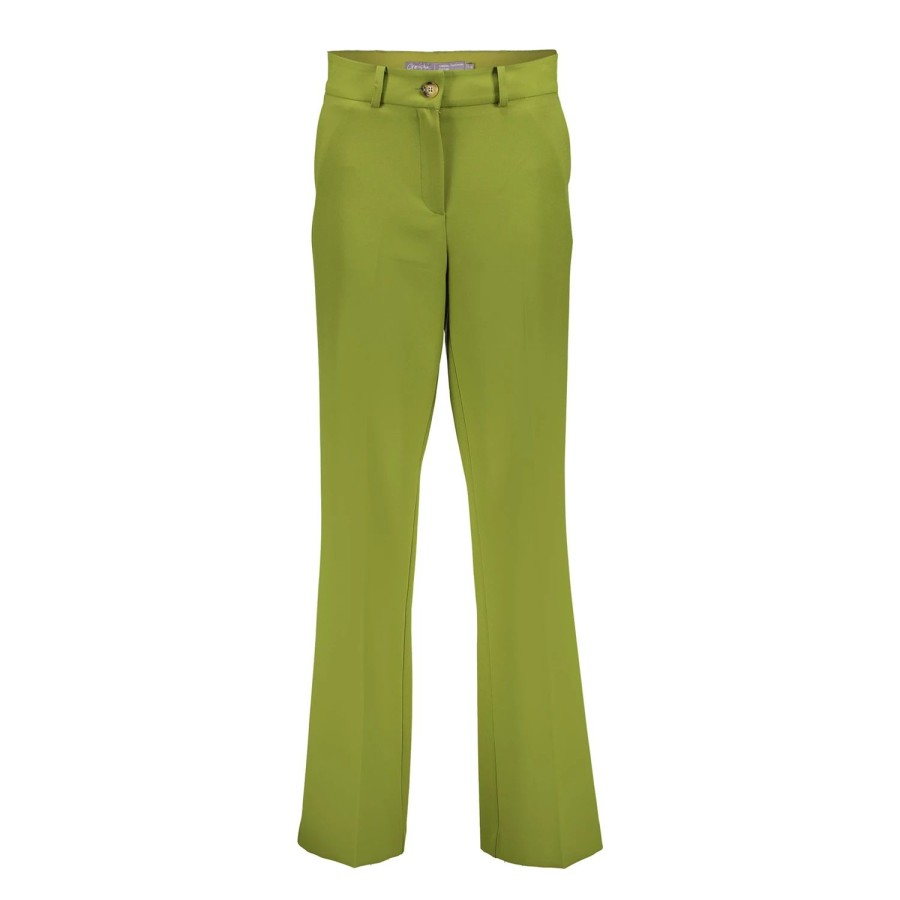 Vrouwen Geisha Fashion | Geisha Dames Straight Fit Pantalon Met Naad 31860-32 Olive