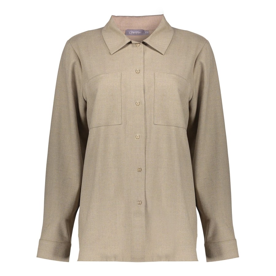 Vrouwen Geisha Fashion | Geisha Dames Oversized Blouse 33686-20 Sand