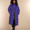 Vrouwen Geisha Fashion | Geisha Dames Lange Puffer Jas 38563-21 Paars