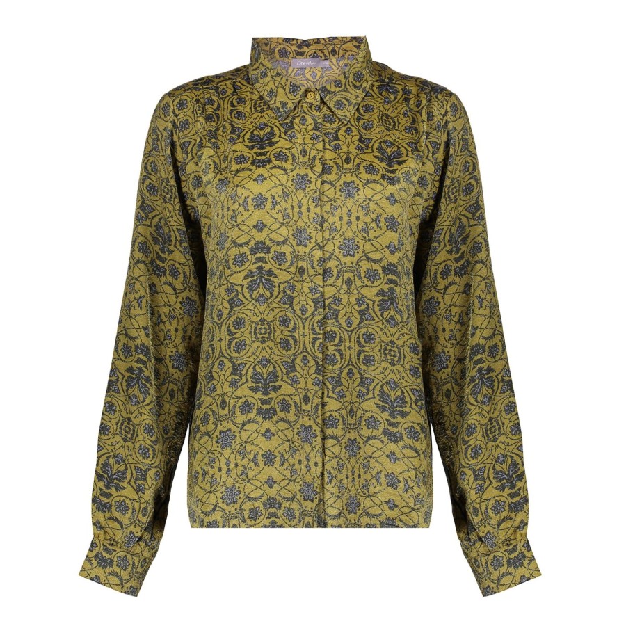 Vrouwen Geisha Fashion | Geisha Dames Blouse Met Print 33646-20 Cactus