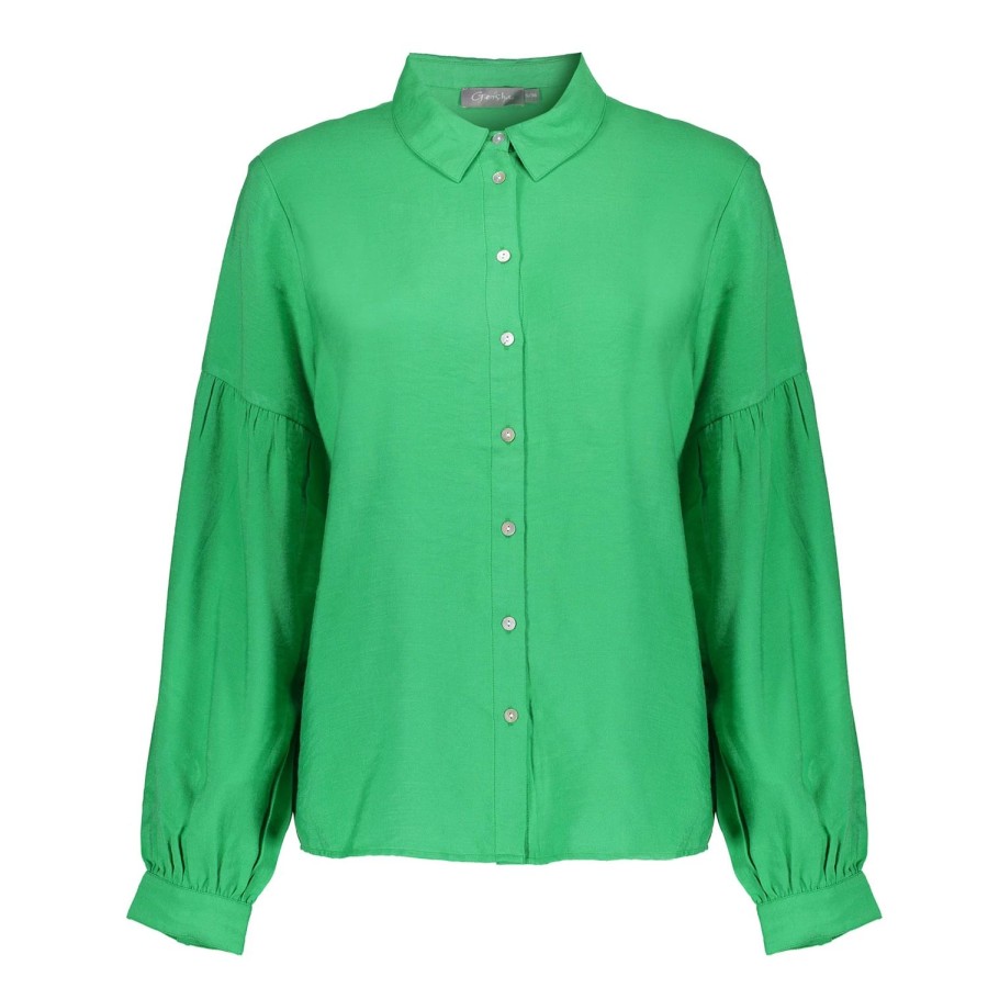 Vrouwen Geisha Fashion | Geisha Blouse Raglan/Balloon Sleeves 23550-81 Groen