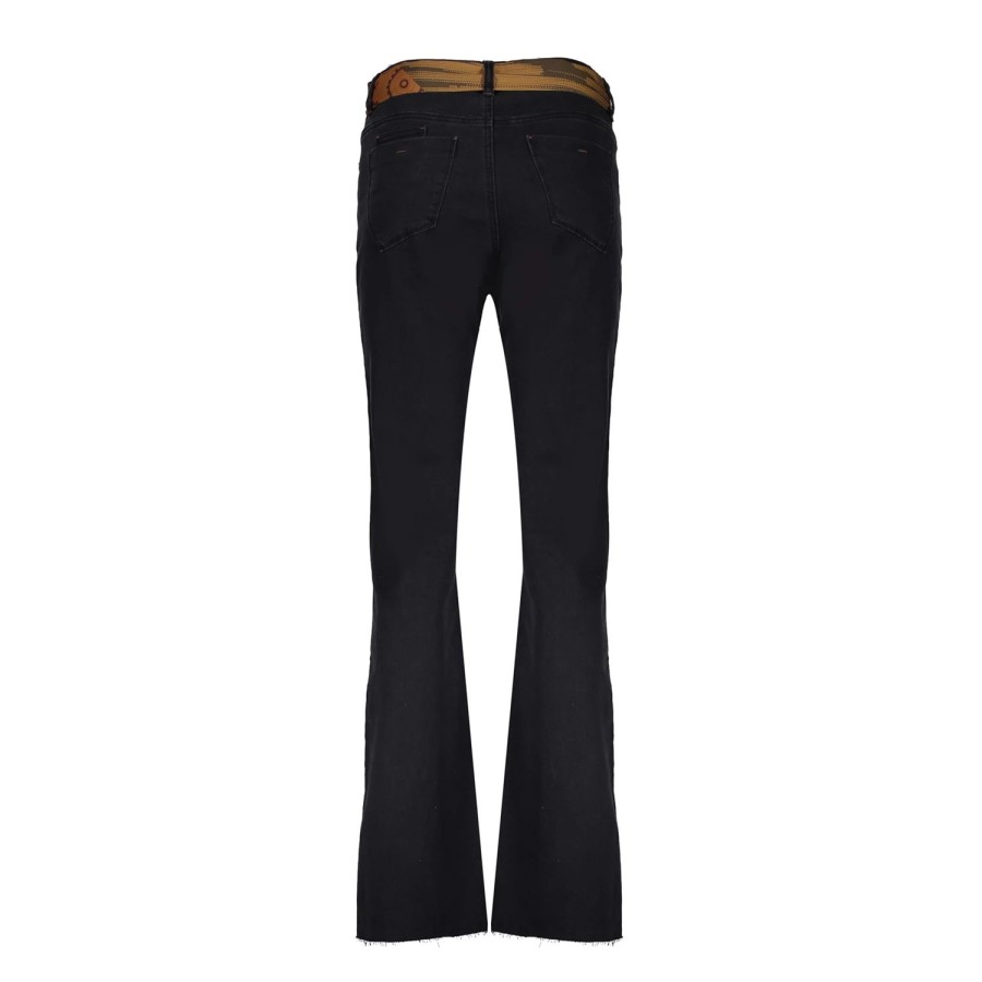 Vrouwen Geisha Fashion | Geisha Dames Flared Jeans 31516-10 Black Denim